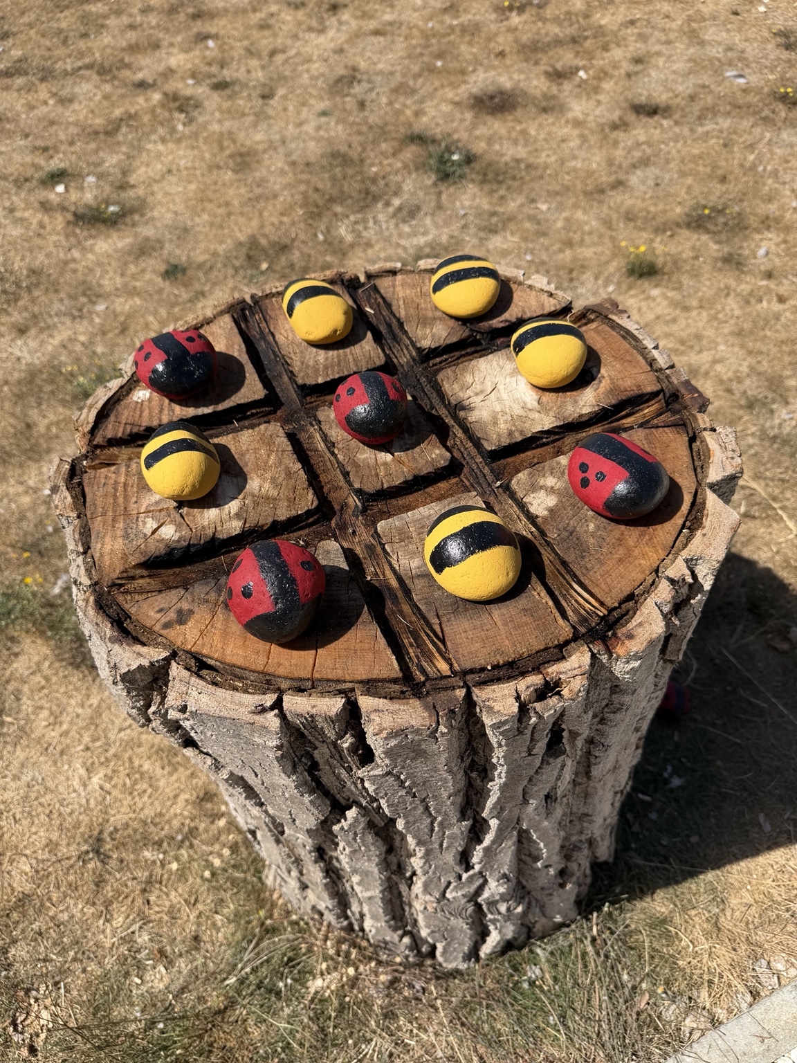 A handmade garden game